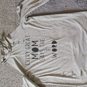 Off the shoulder distressed shirt